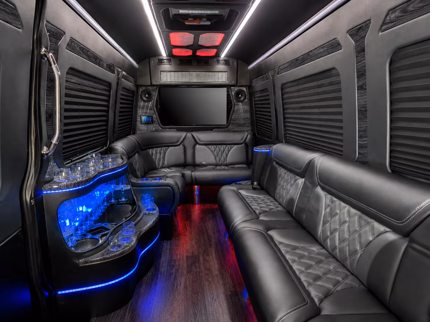 gardena 40 passenger party bus interior