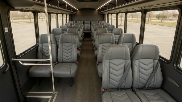 Interior of Charter Bus Company Gardena's 18 Passenger Minibus in Gardena
