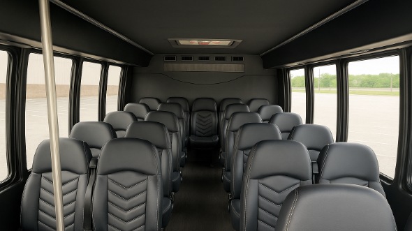 Interior of Charter Bus Company Gardena's 28 Passenger Mini bus in Gardena