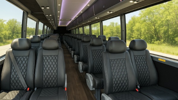 Interior of Charter Bus Company Gardena's 35 Passenger Minibus in Gardena