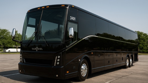 Exterior of Charter Bus Company Compton's 55 Passenger Charter Bus in Compton