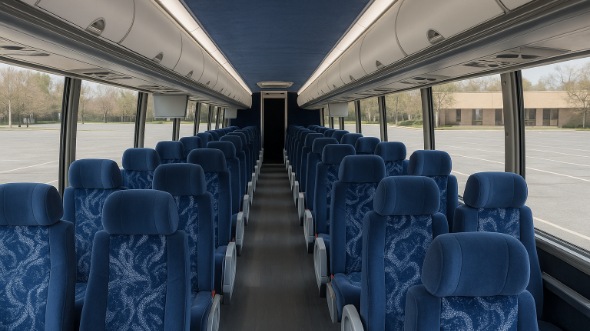 Interior of Charter Bus Company Gardena's 55 Passenger Charter Bus in Gardena