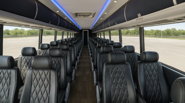 gardena 54 passenger charter bus inside