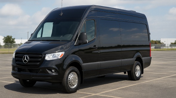 Exterior of Charter Bus Company Gardena's Sprinter Limo in Gardena