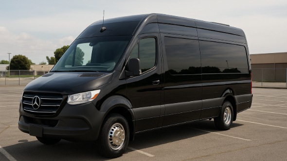 Exterior of Charter Bus Company Gardena's Sprinter Van Rental With Driver in Gardena